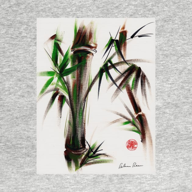 MOTU - Sumie mixed media bamboo painting by tranquilwaters